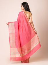 KAVVYA SOOTHING PINK SOFT & LIGHT WEIGHT CELEBRITY THEME WEAVING SILK SAREE - KAVVYA
